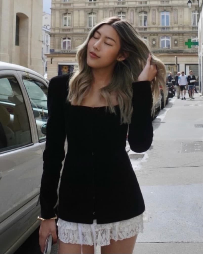Nodress Black Velvet Baroque Blazer - Image 1