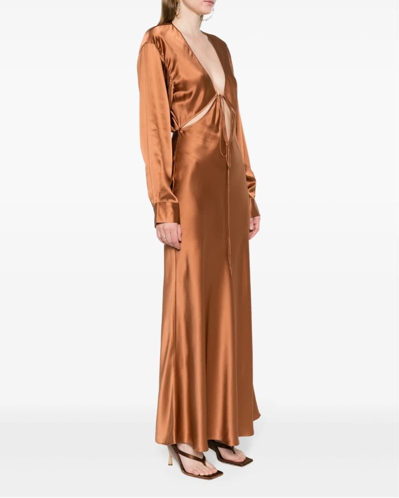 Christopher Esber Brown Silk Dress  - Image 2