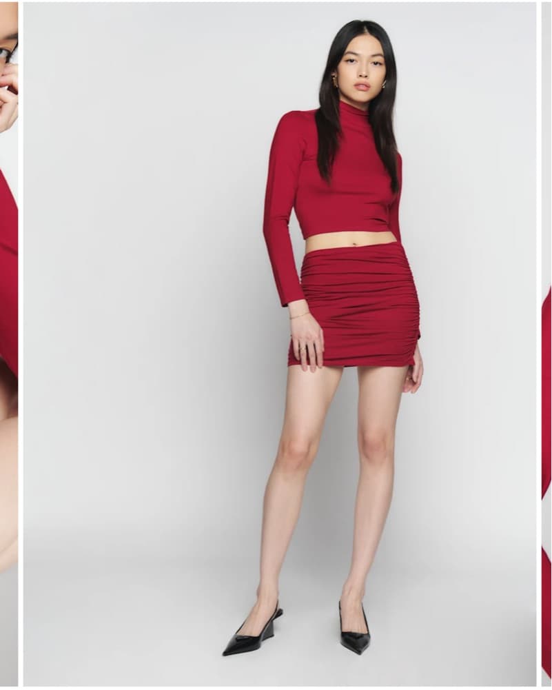 Reformation Red Two Piece Skirt Set - Image 2
