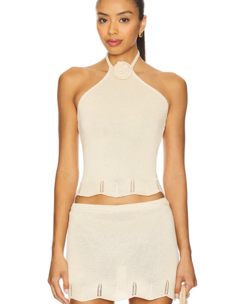 With Jean Camille Mini Skirt In Beige - Image 1