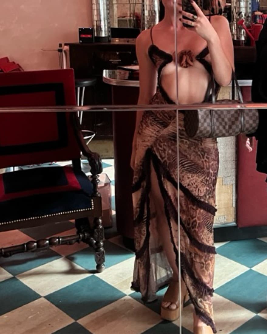 Open Neck Maxi Dress In Leopard - Image 4