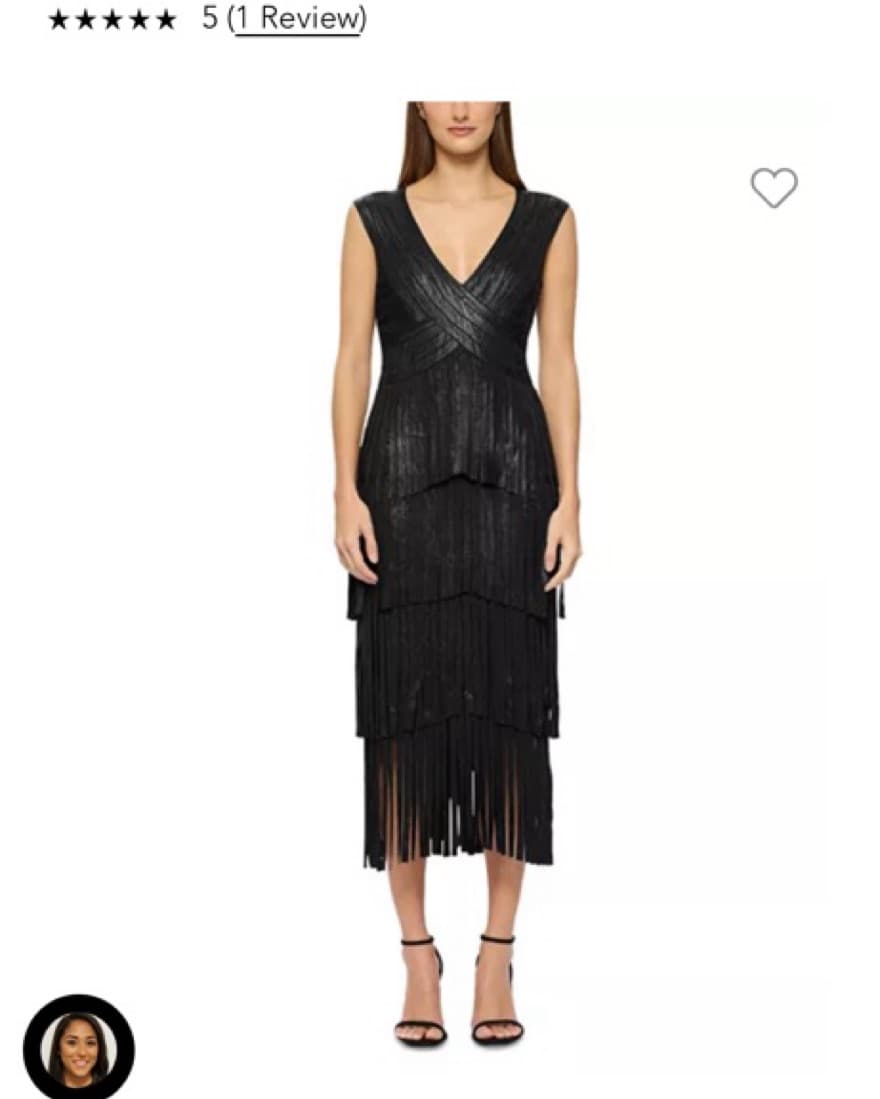 Herve Leger Foiled Bandage Fringe Dress - Image 2