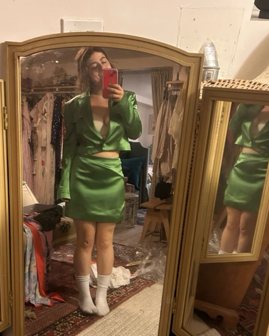 Cinq A Sept Ida Green Skirt Blazer Set - Image 6