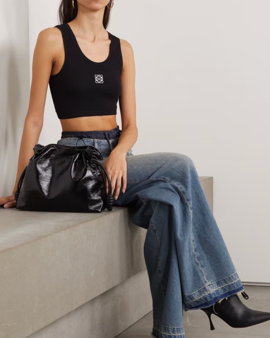Loewe Anagram Cropped Black Tank Top - Image 4