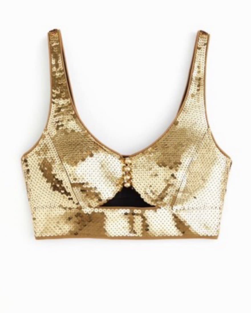 Rabanne x H&M Gold Crop Top  - Image 1