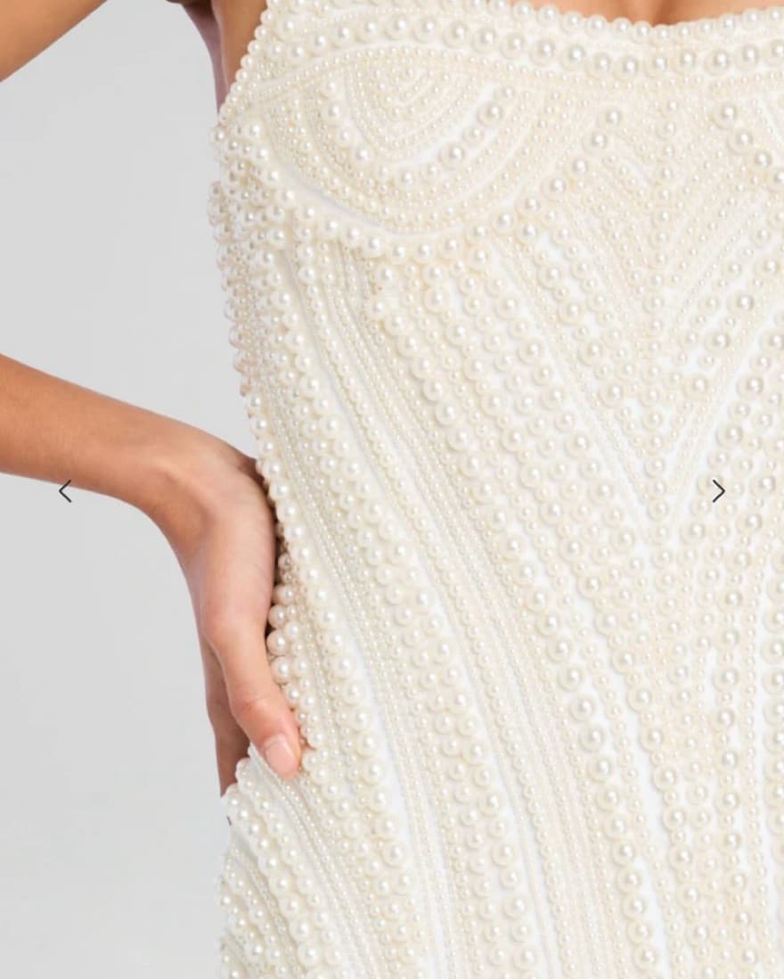 Elegant Pearl Mini Dress - Image 2
