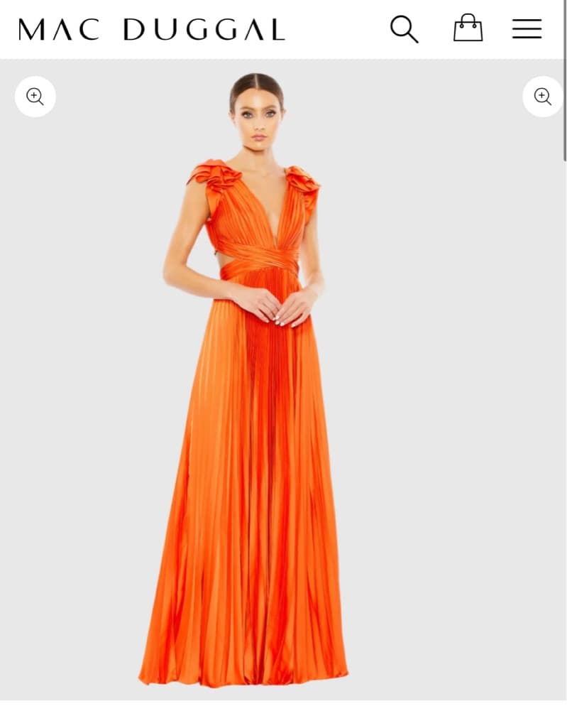 Mac Duggal Orange Lace Up Gown  - Image 1