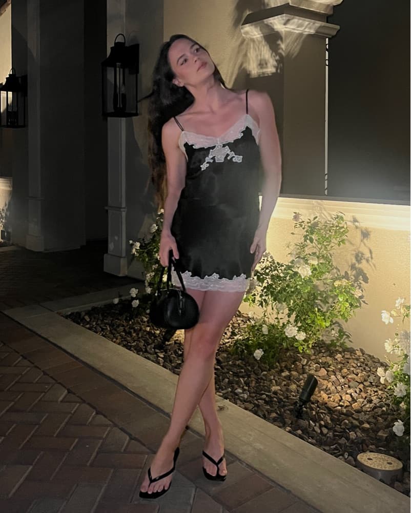 Black & White Only Hearts Lace Slip Dres - Image 4