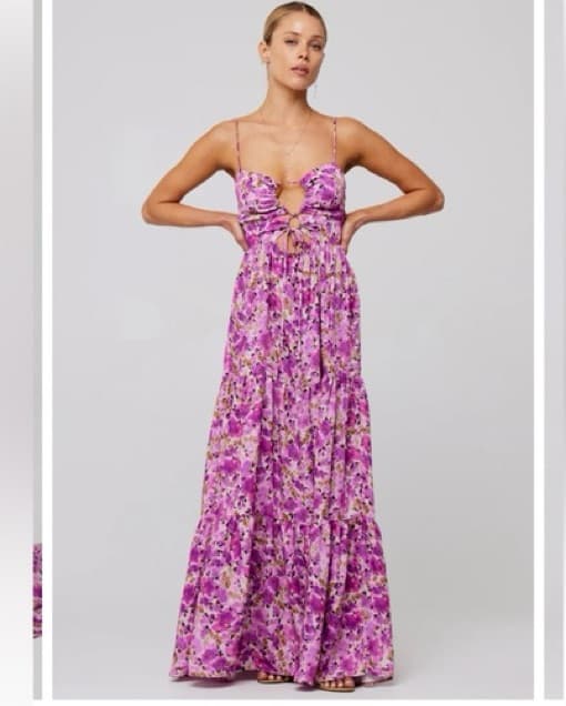 RESA Pink Floral Long Dress - Image 1