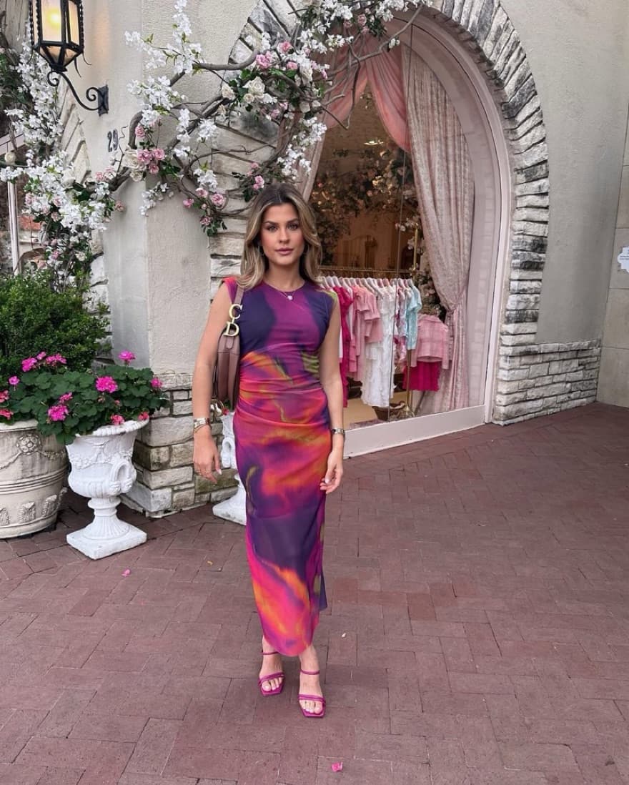 Zara Vibrant Tie-Dye Midi Dress - Image 2