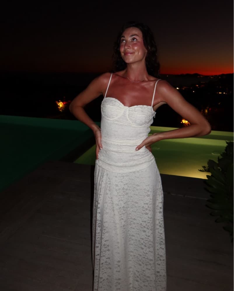 Pepper Mayo Floral White Dress - Image 1