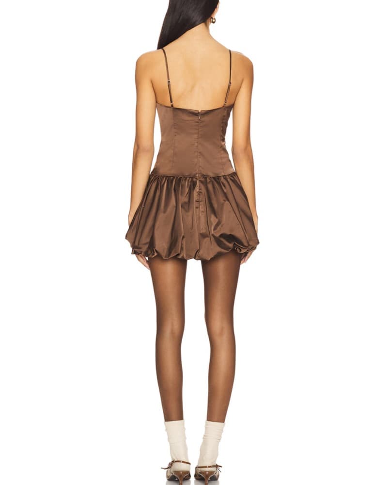 Dollhouse Mini Dress in Coffee LIONESS - Image 3