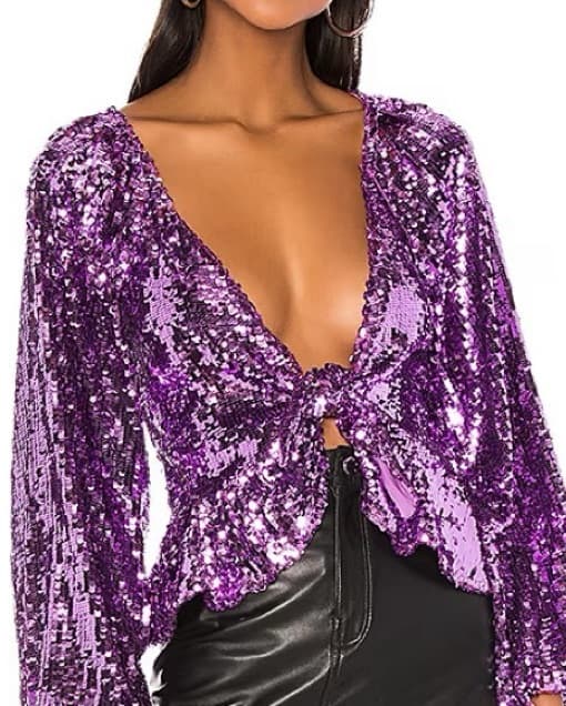For Love & Lemons Madeleine Sequin Top - Image 1