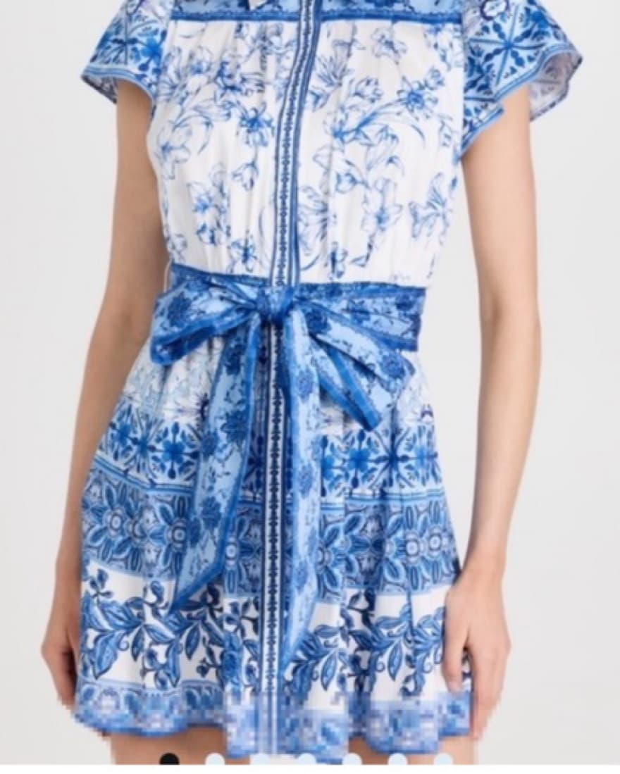 Alice and Olivia Blue And White Dress - Image 1