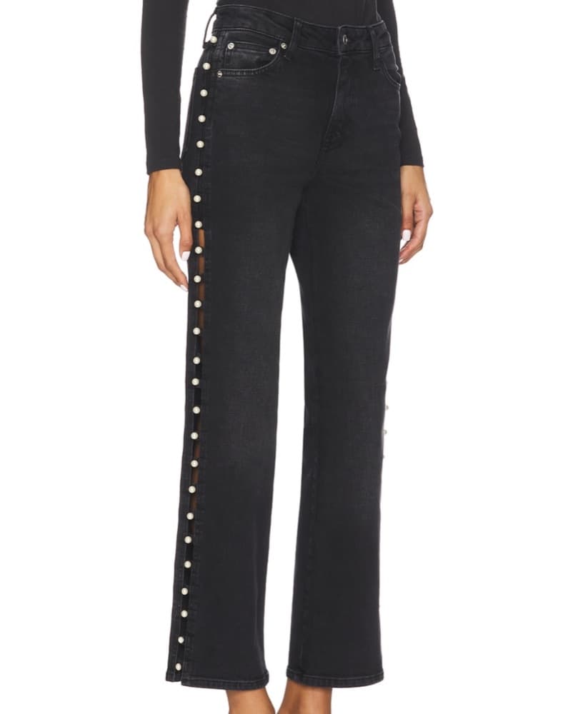 SIMKHAI Straight Leg Pearl Jeans - Image 2