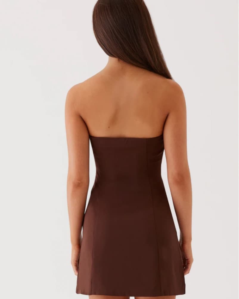 Peppermayo Strapless Brown Mini Dress - Image 2