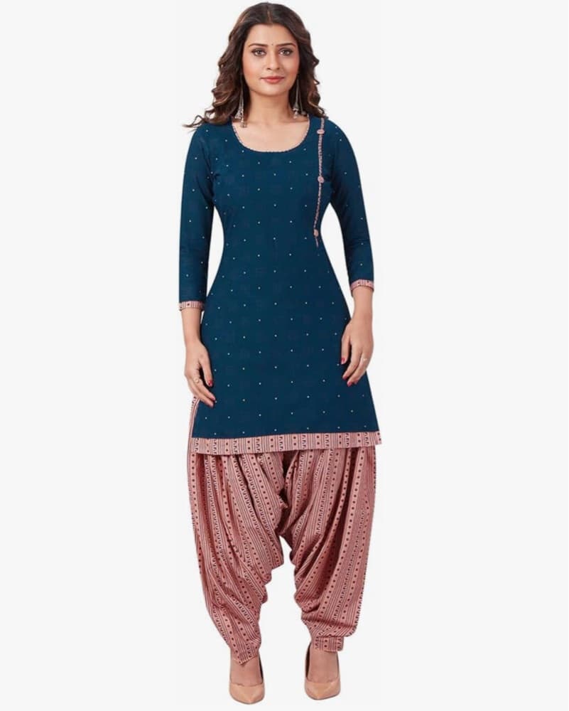 Elegant Navy Blue Indian Suit - Image 3