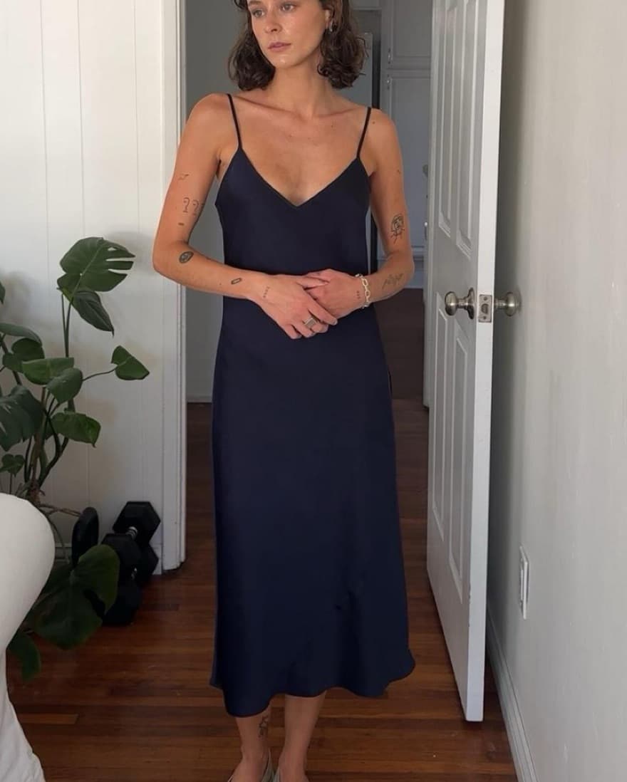 Navy Aritzia Slip Dress - Image 3