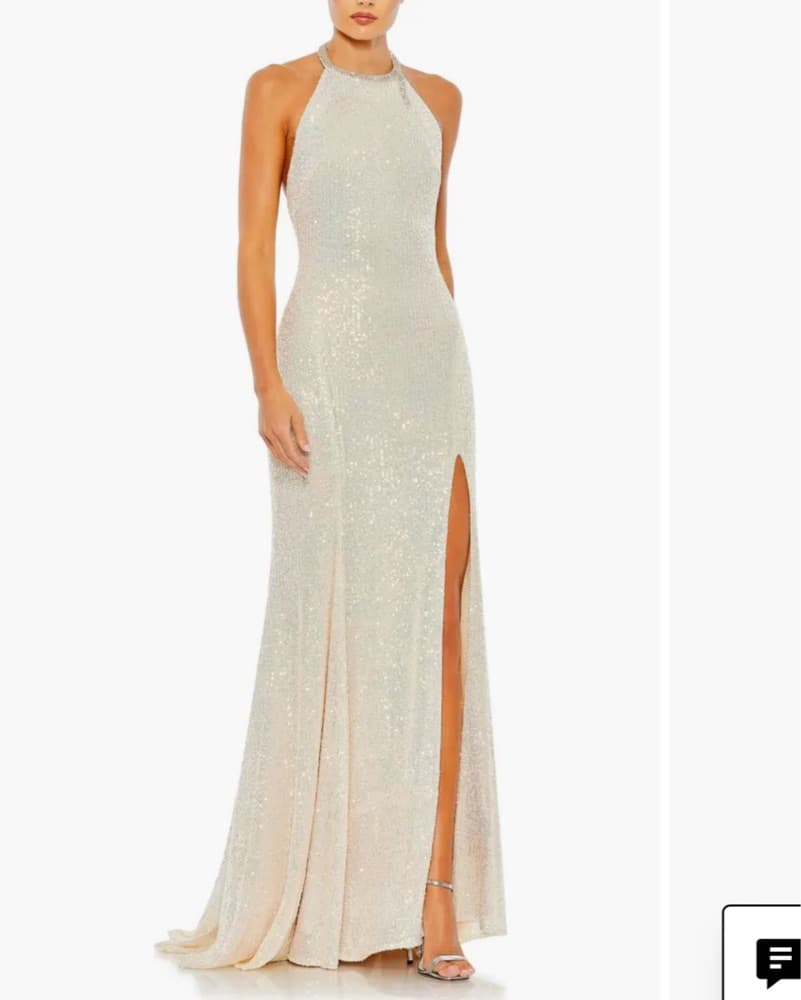 Stunning Sequined Halter Gown, Mac Dugal - Image 1