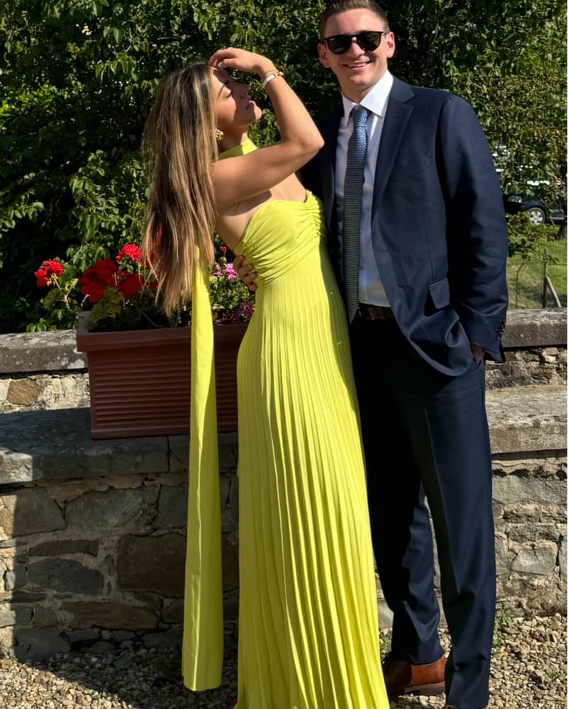 Yellow Dress With Scarf - Image 1