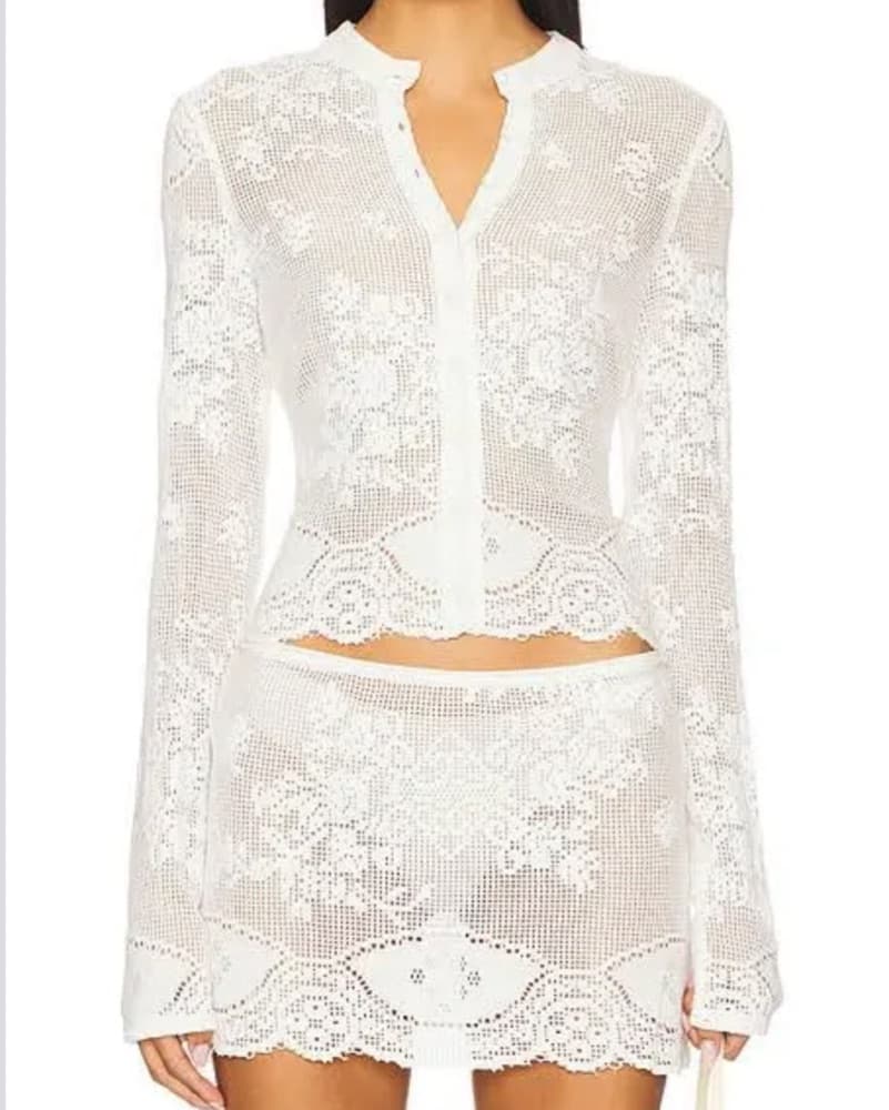 With Jean White Lace Skirt Set - Image 1