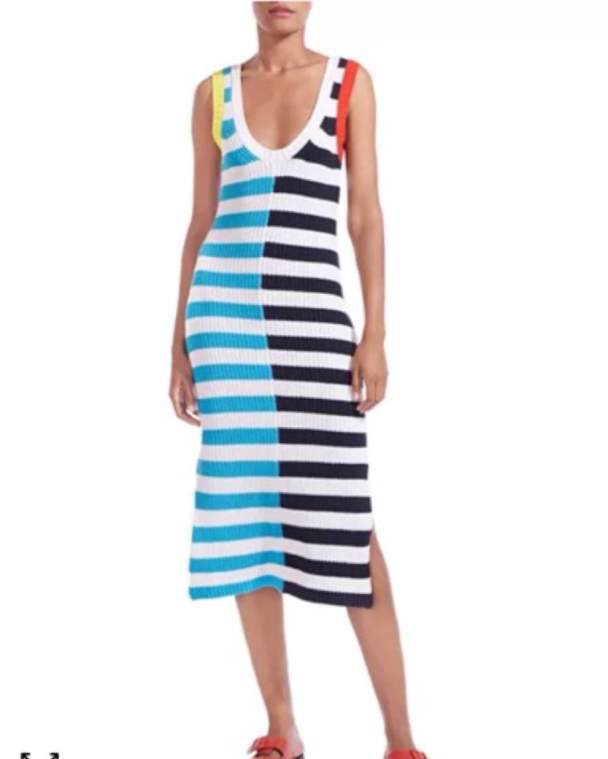 Staud Knit Stripped Dress - Image 1