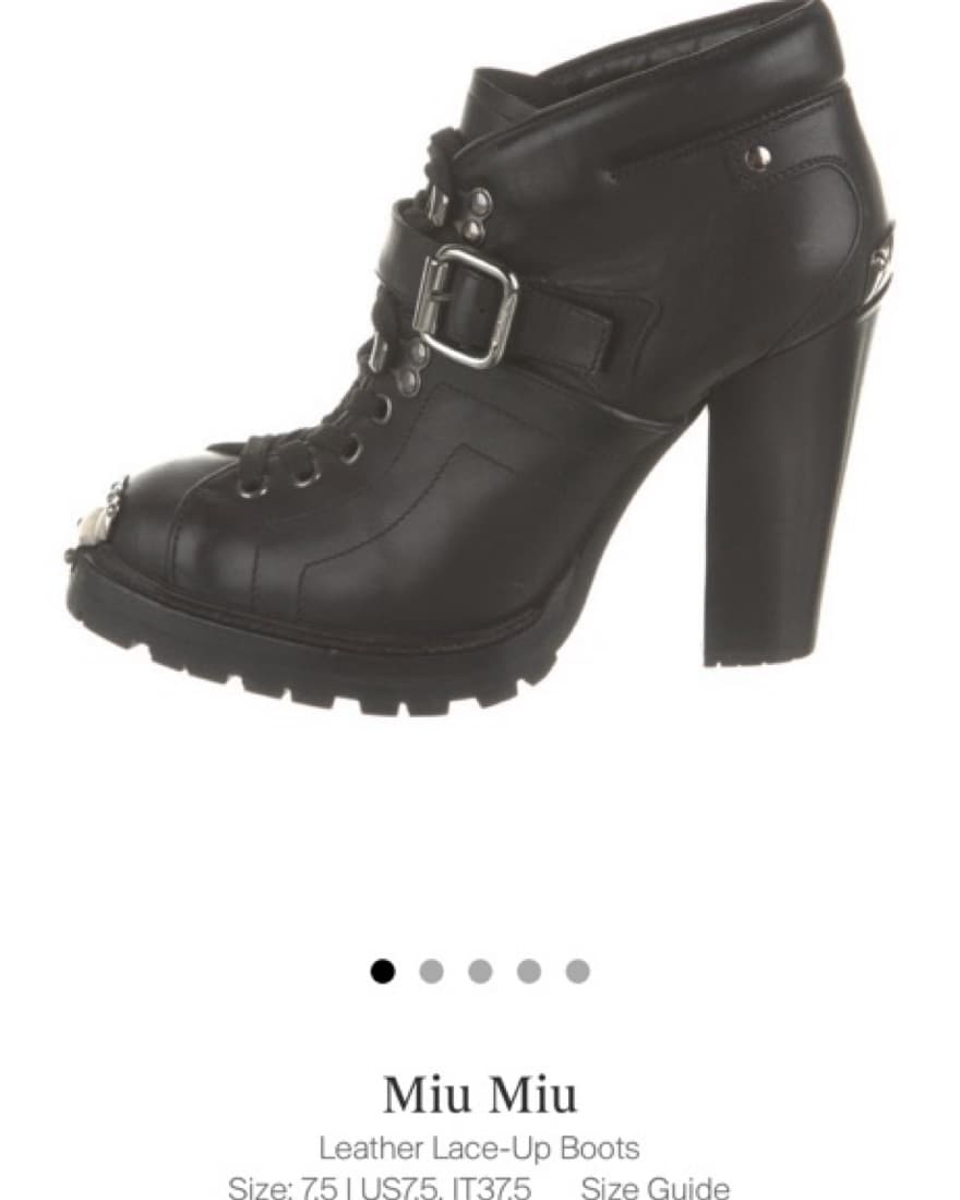 Miu Miu Silver Toe Leather Heeled Boots  - Image 1