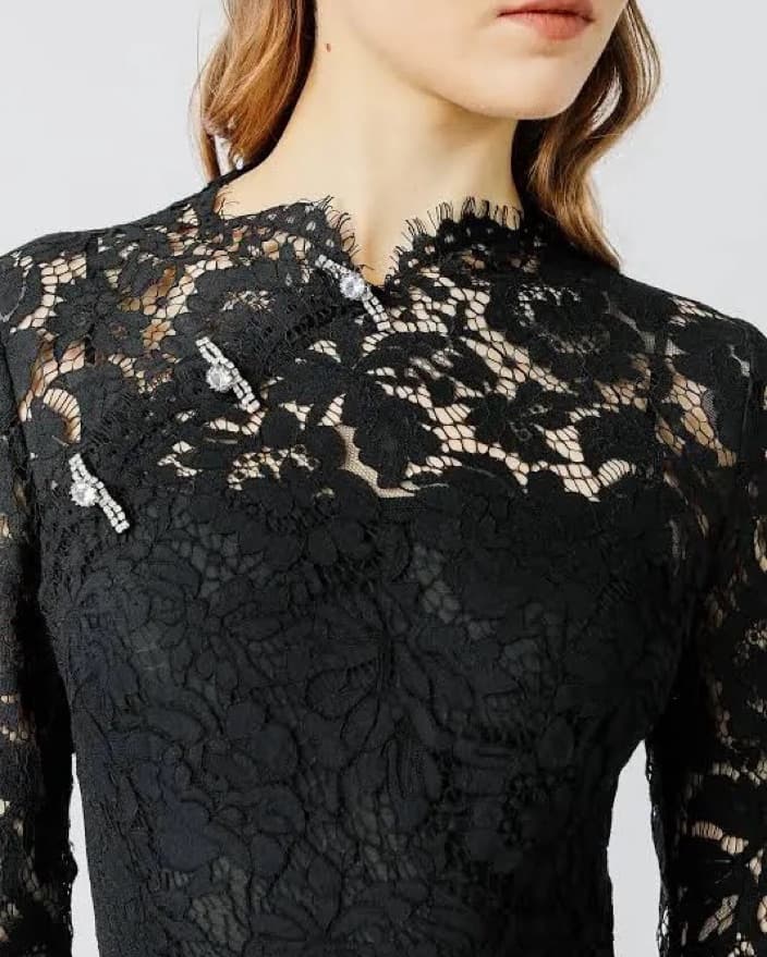 Sau Lee Mara Lace and Feather Mini Dress - Image 3