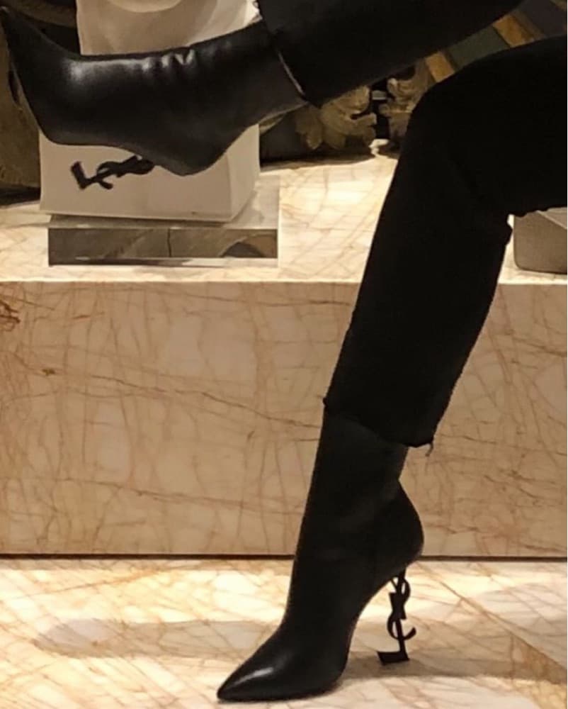 YSL Black Lather Opyum Boots  - Image 4