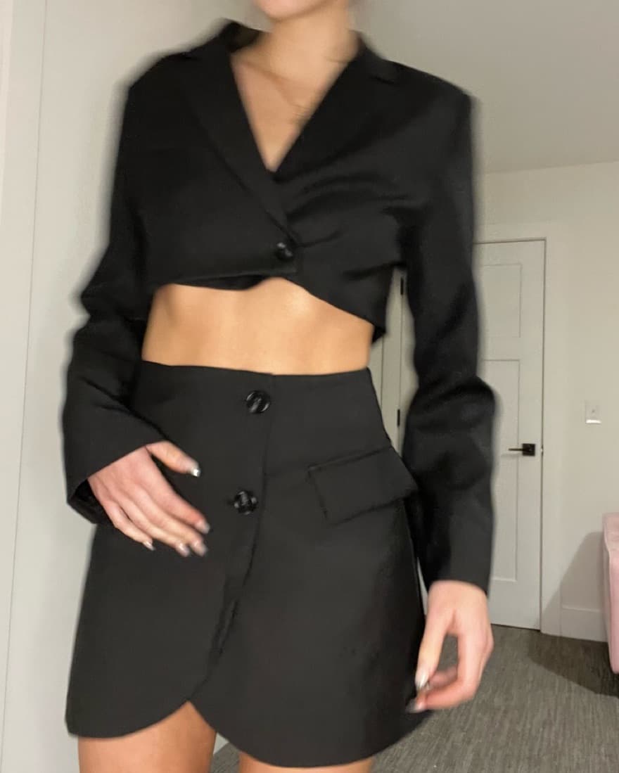 Cropped Blazer & Skirt Set - Image 2