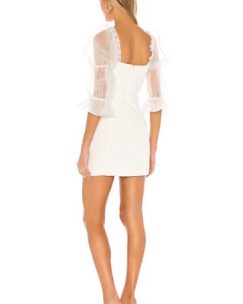 Amanda Uprichard Tia White Mini Dress - Image 3