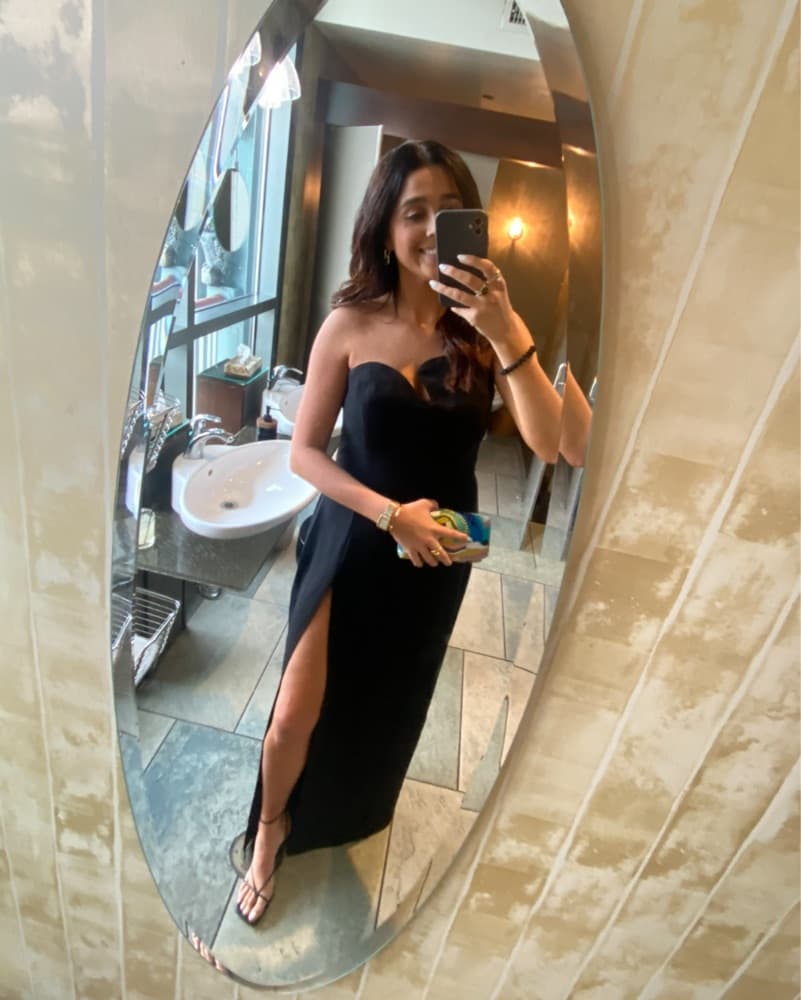 Alluring Strapless Black Maxi Dress - Image 3