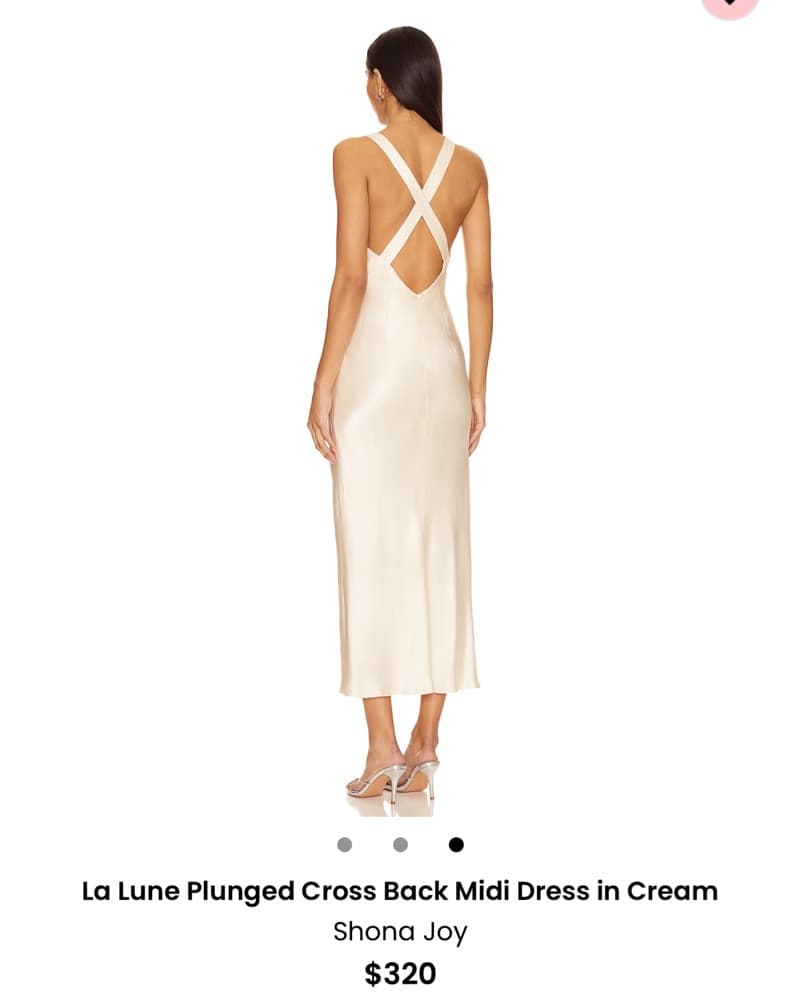 Shona Joy Cream Cross Back Midi Dress  - Image 3