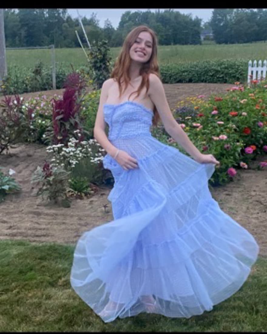 Needle and Thread Blue Gingham Dress - Image 5