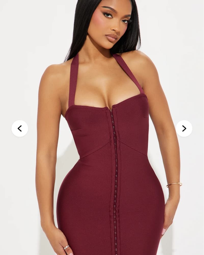 In Your Dreams Bandage Maxi Dress - Burg - Image 2