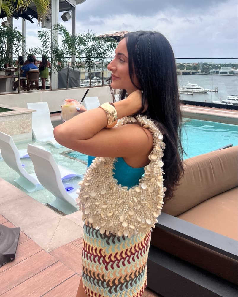 Beaded Mother Of Pearl Shoulder Bag - Image 3