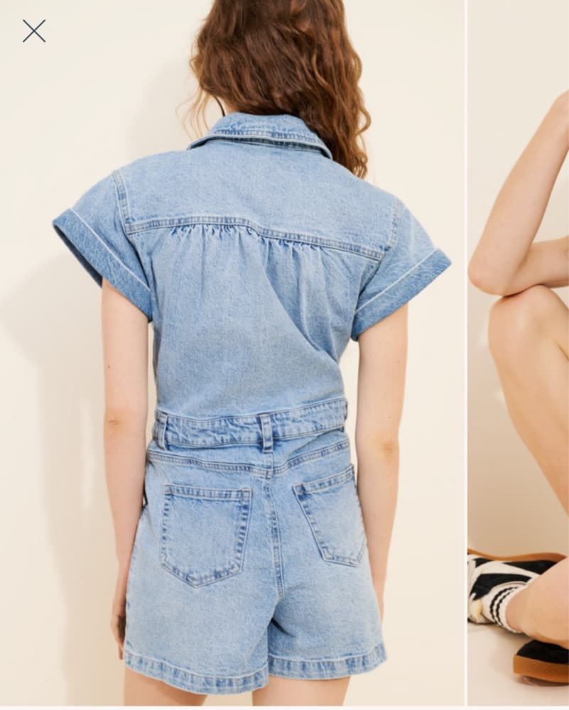 Stylish Light blue Denim Romper - Image 2