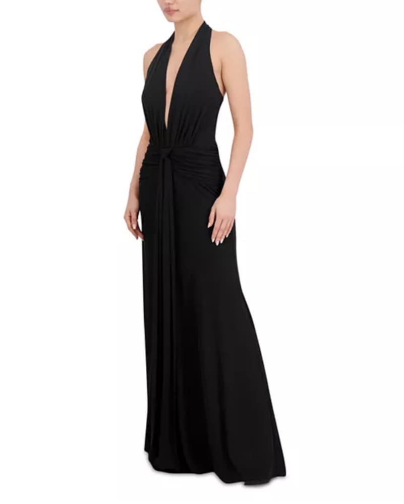 BCBGMAXAZRIA Black Plunging Halter - Image 3