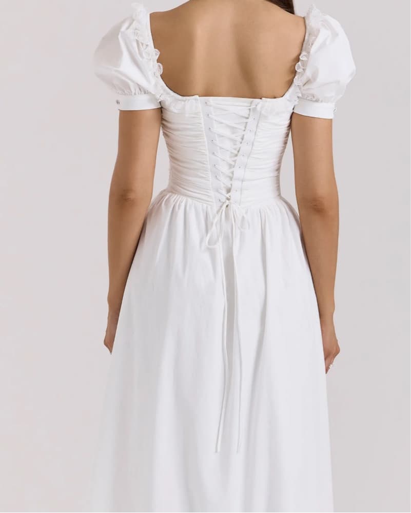 House Of CB White Puff Sleeve Dress - Image 2