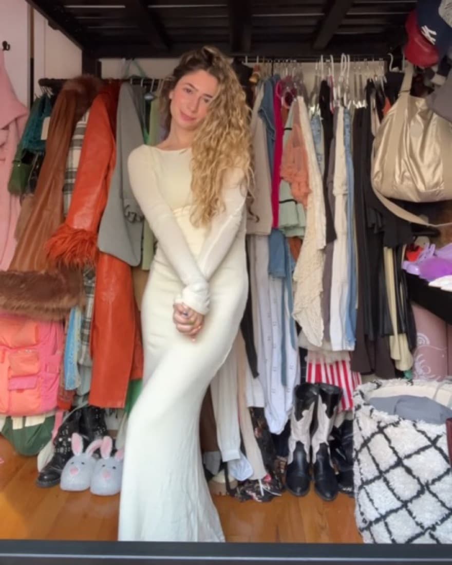 White Knit Maxi Dress - Image 3