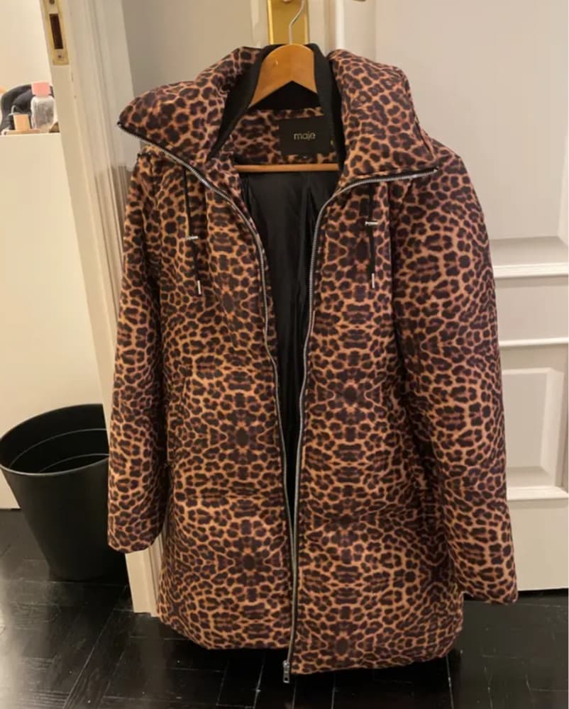 Maje Glues Leopard-Print Puffer Coat - Image 4