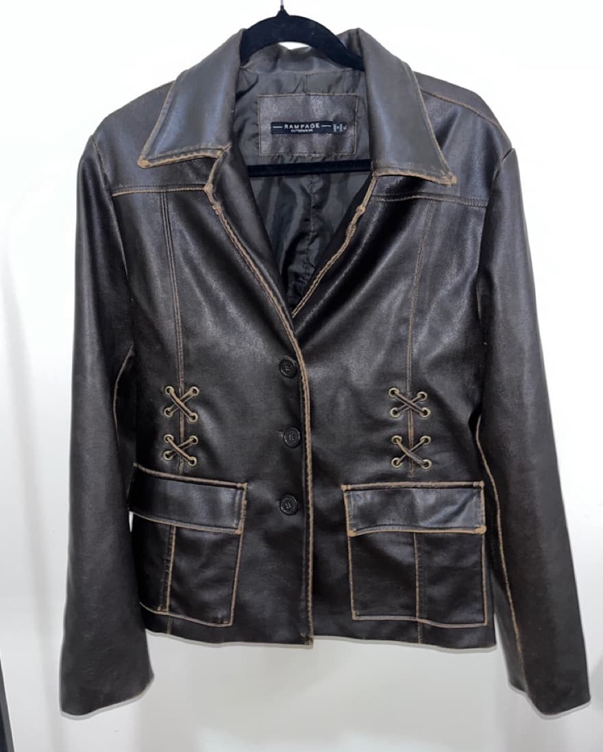 Vintage Brown Leather Jacket - Image 2