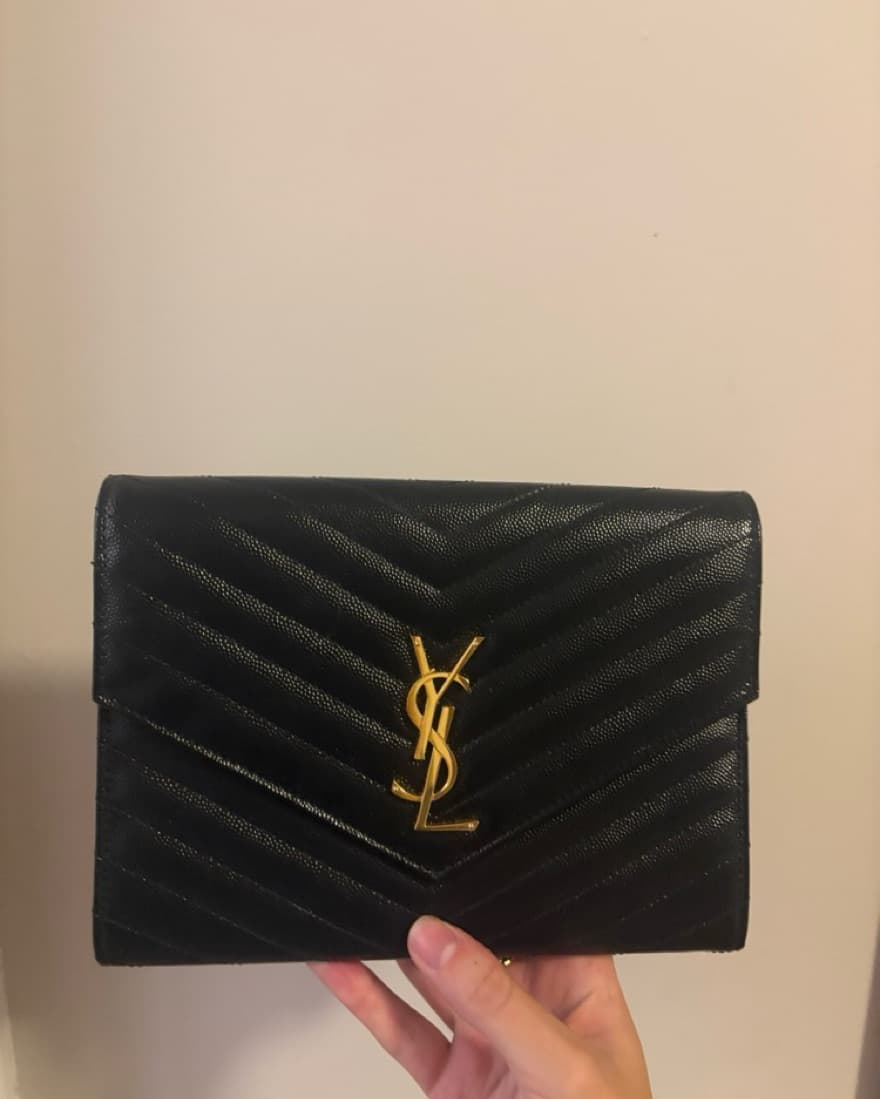 Luxurious YSL Quilted Envelope Clutch - Image 3
