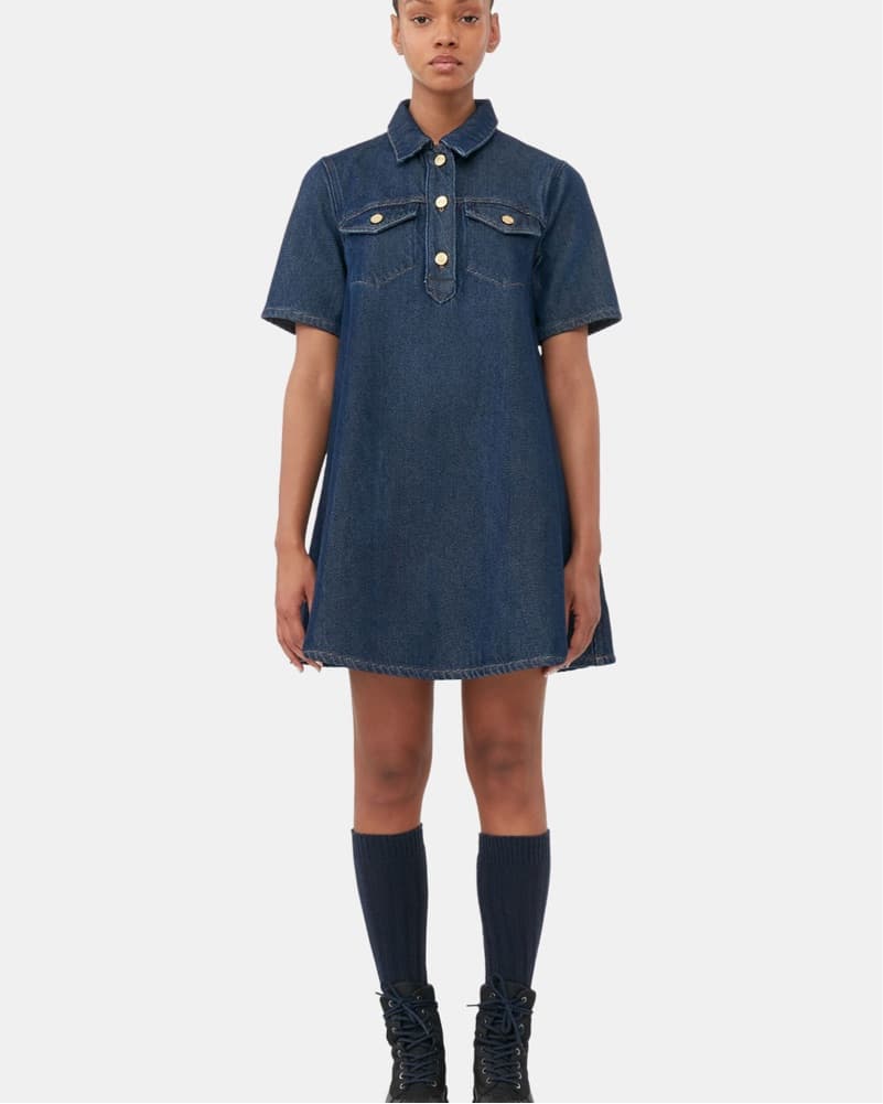 Ganni Dark Denim Dress - Image 1