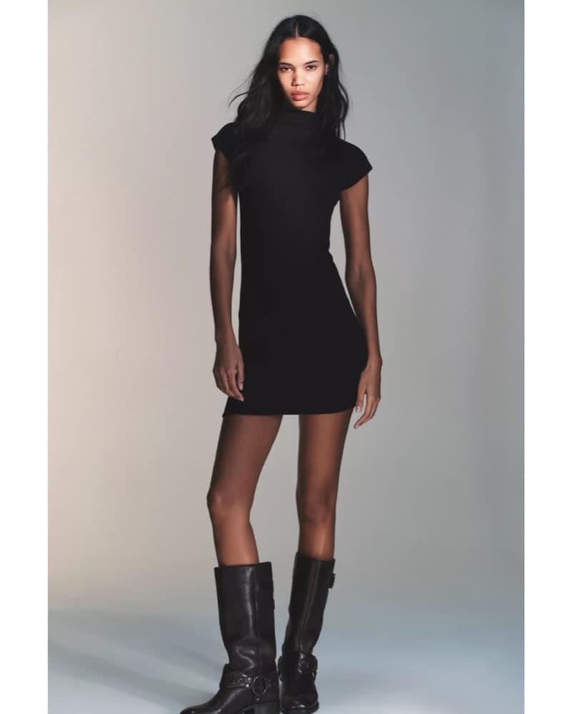 Mock Neck Short Sleeve Black Mini - M - Image 1