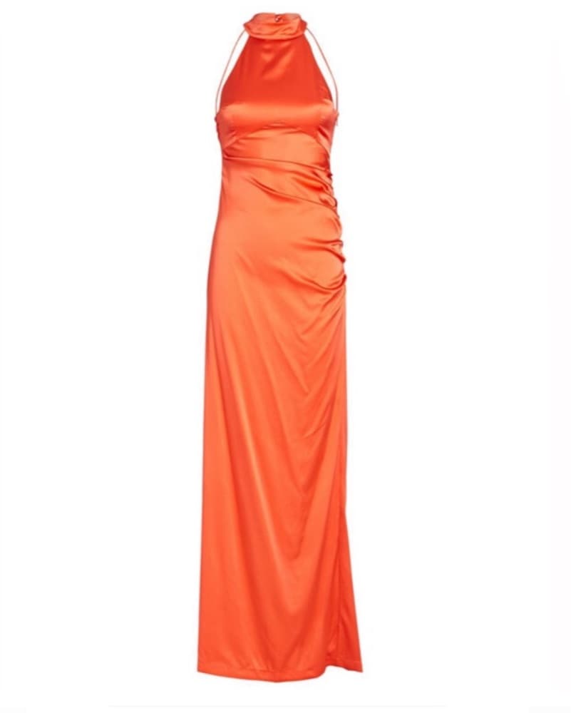 Retrofete Sandy Silk Halter Dress - Image 1