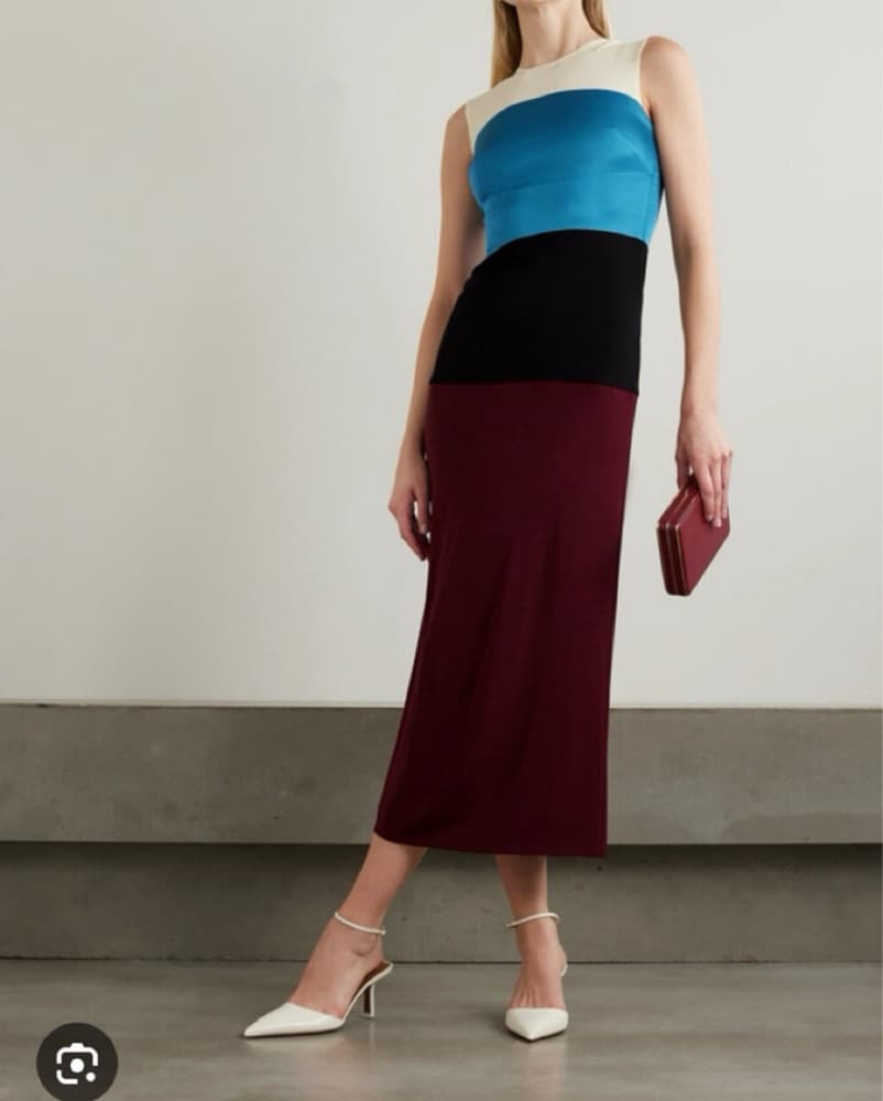 Elegant Tory Burch Colorblock Midi Dress - Image 3