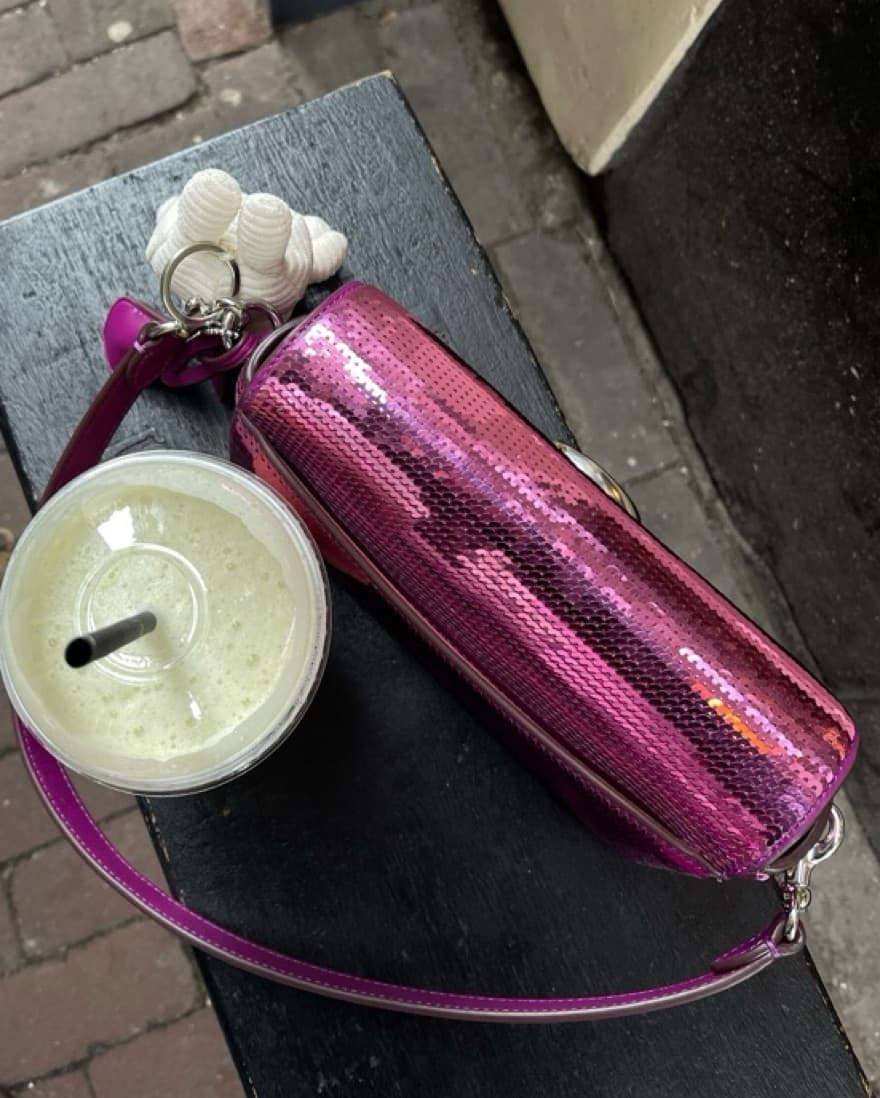 Coach Pink Sequin Purse - Image 3