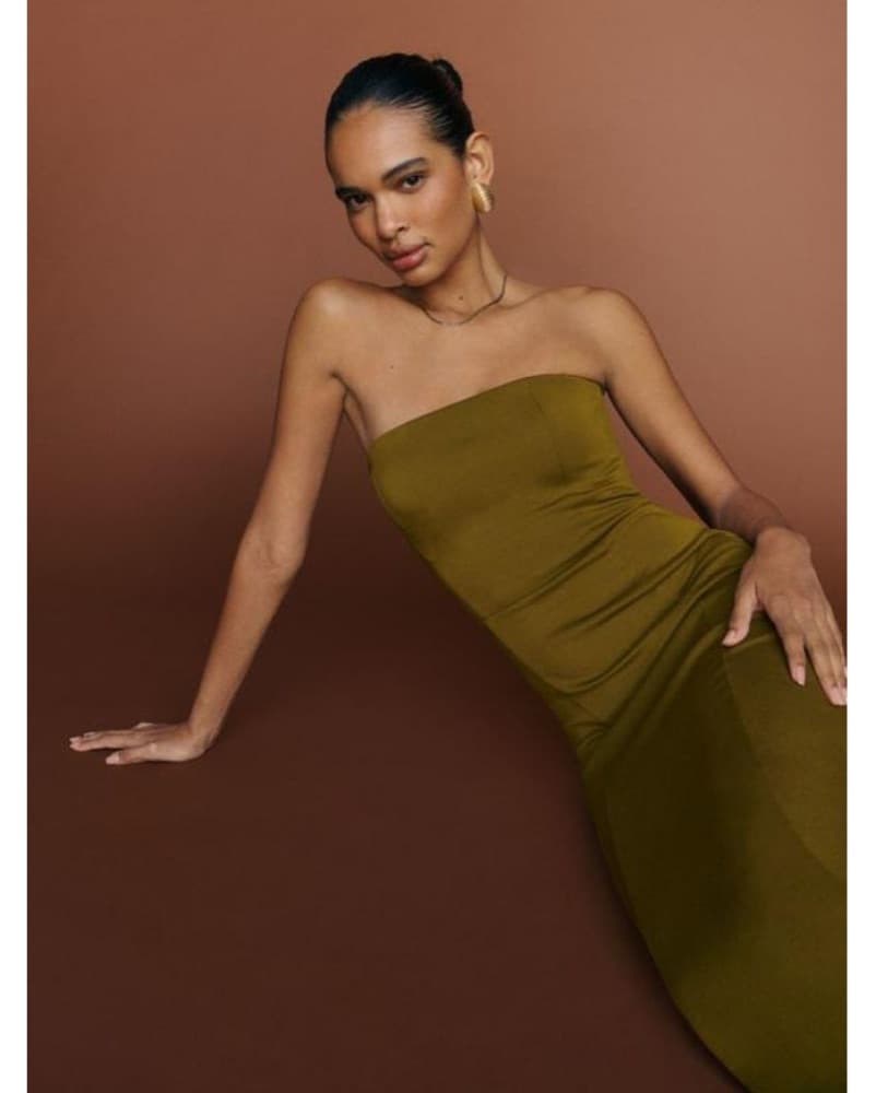 Amber Knit Dress In Green - Image 2