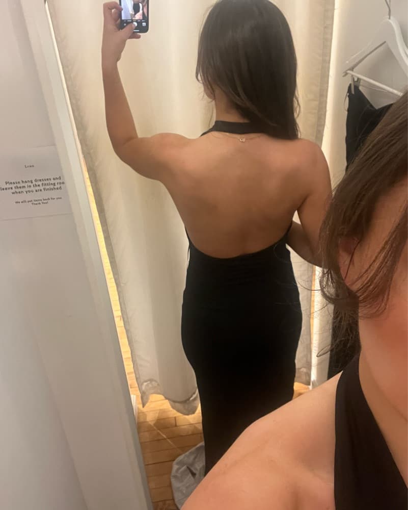 Long Black Halter Dress - Image 2